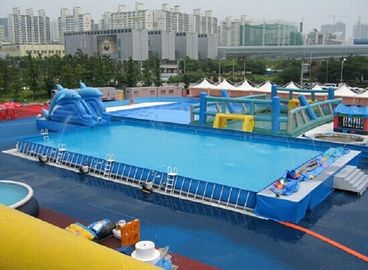Lona inflable azul del PVC de la piscina del patio trasero de la piscina de tierra durable del marco metálico 0,9