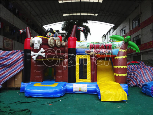 Castillo hinchable inflable resistente al fuego para niños con tema pirata