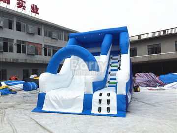Pequeña diapositiva inflable comercial azul para los niños/el tobogán acuático del patio trasero